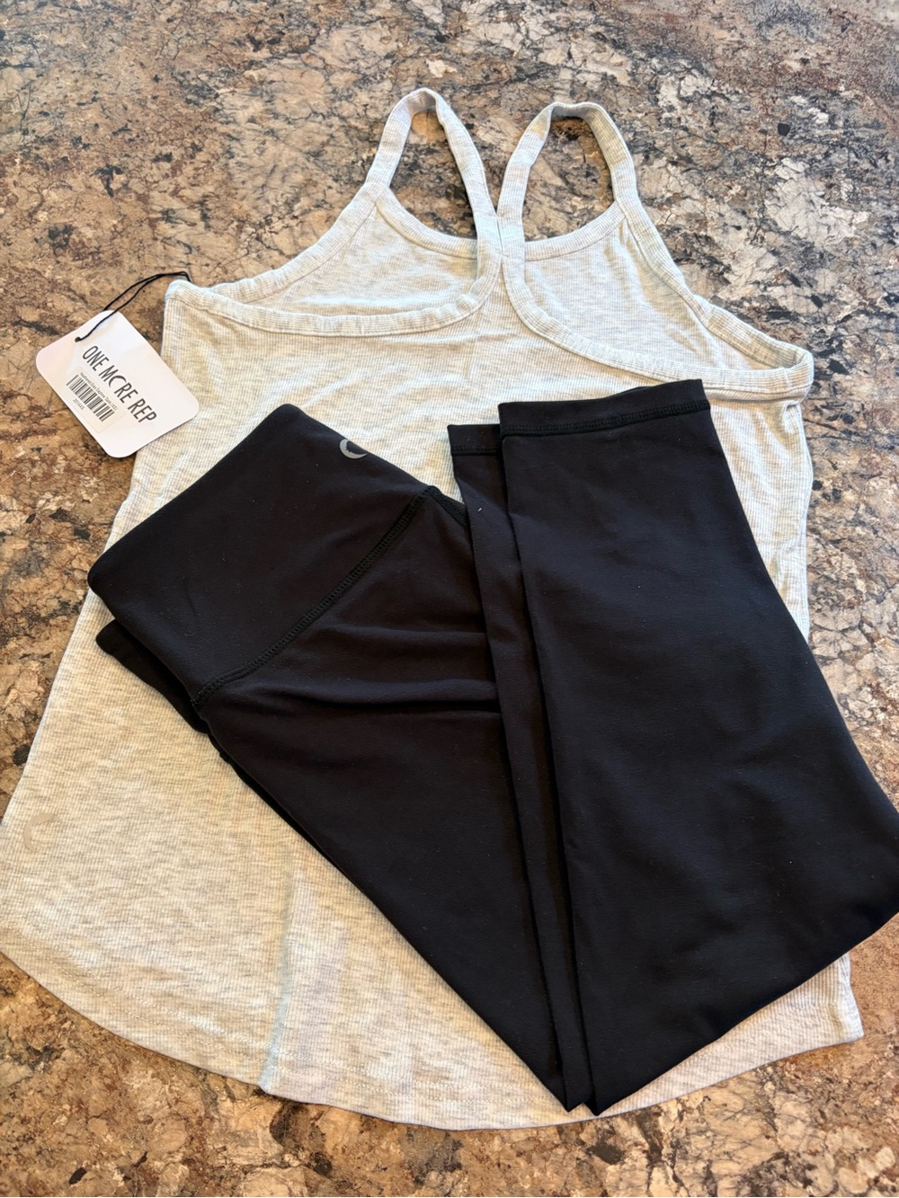 ZYIA Active 6 piece set Women's Black High-Rise Leggings , Tanks, Hats & Bra